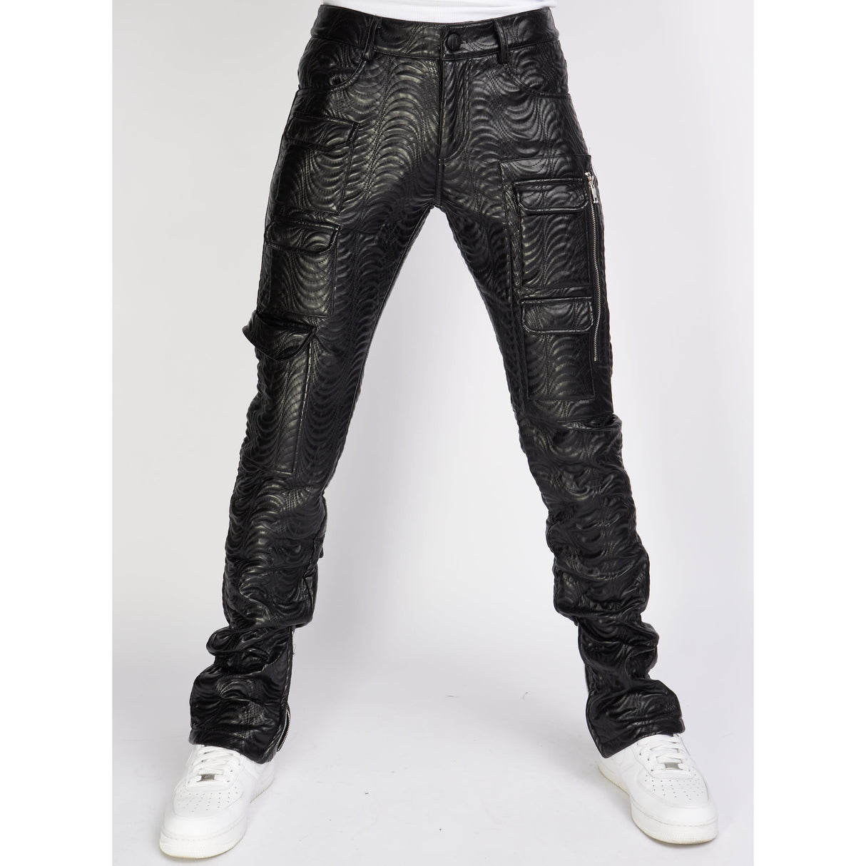 Politics Jeans - Cargo PU Leather Stacked - Murphy - Black - 551
