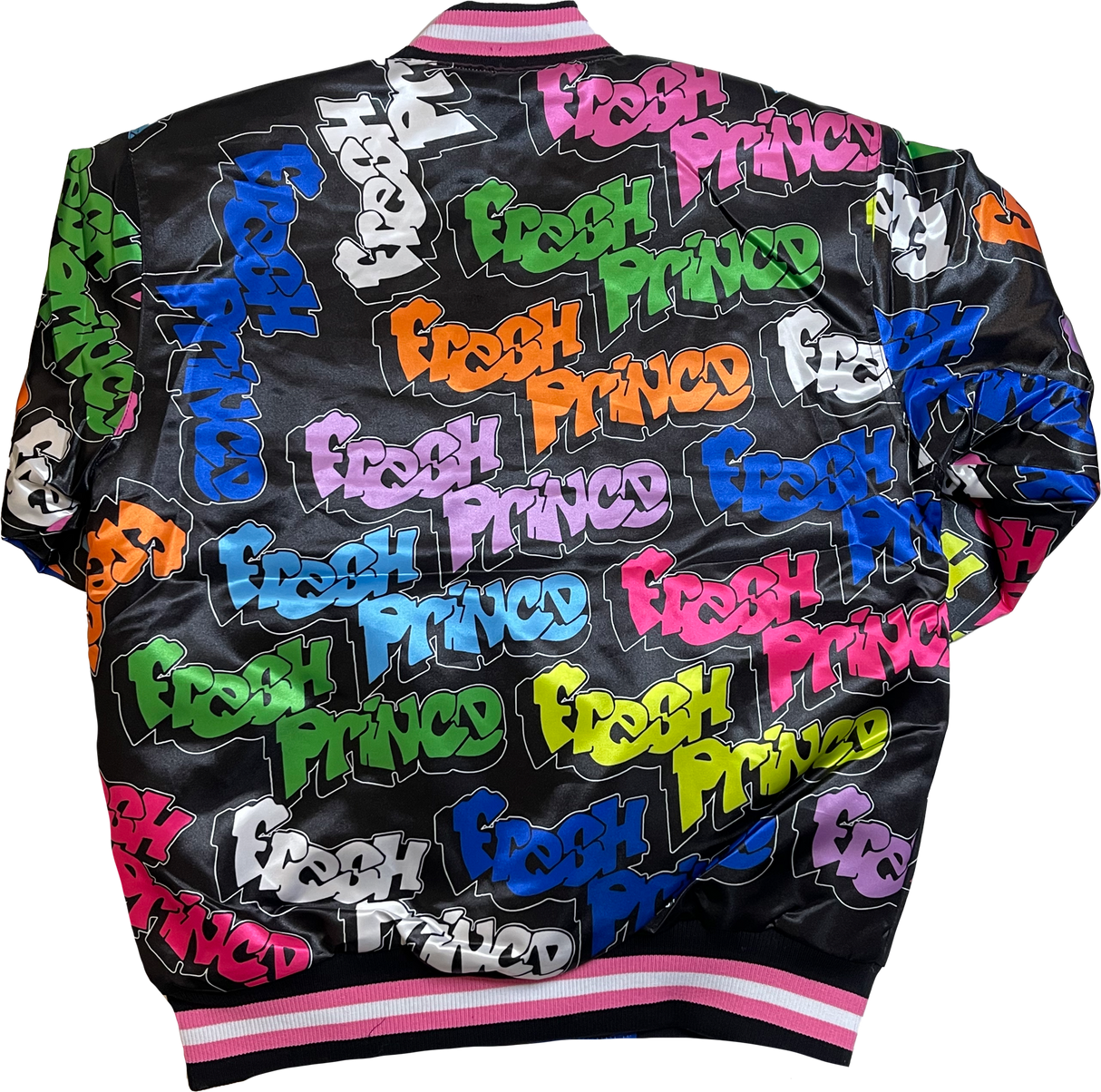 FRESH PRINCE GRAFFITI SATIN JACKET (BLACK)