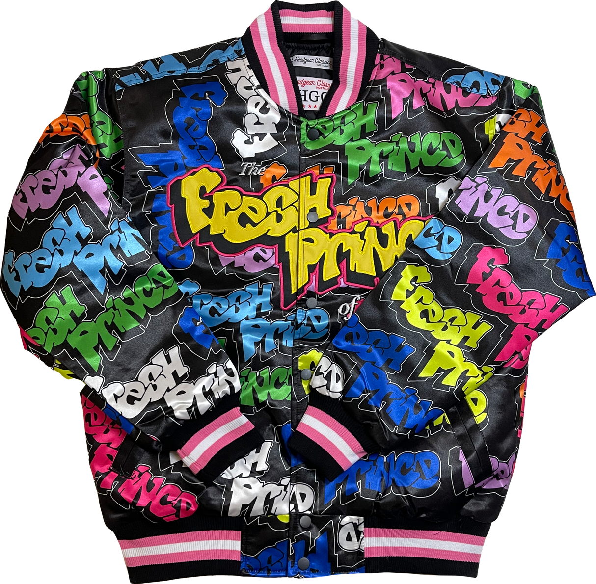 FRESH PRINCE GRAFFITI SATIN JACKET (BLACK)