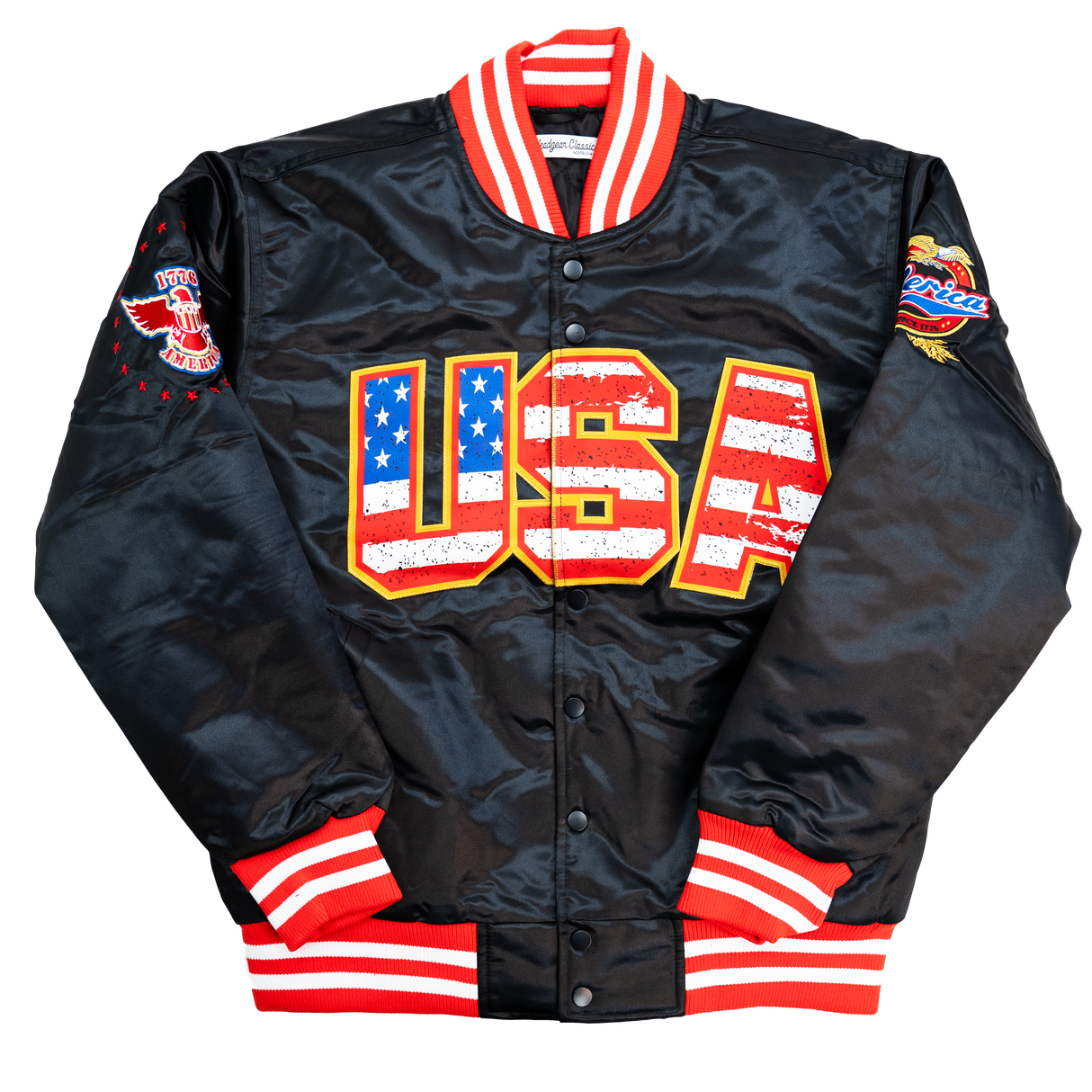 TRUMP USA SATIN JACKET (BLACK)