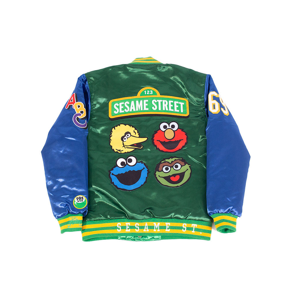 SESAME STREET SATIN JACKET (GREEN)