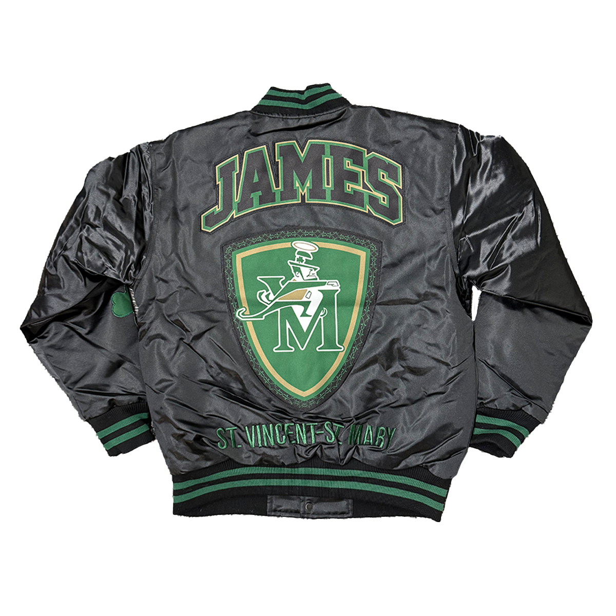 FIGHTING IRISH LEBRON SATIN JACKET (BLACK)