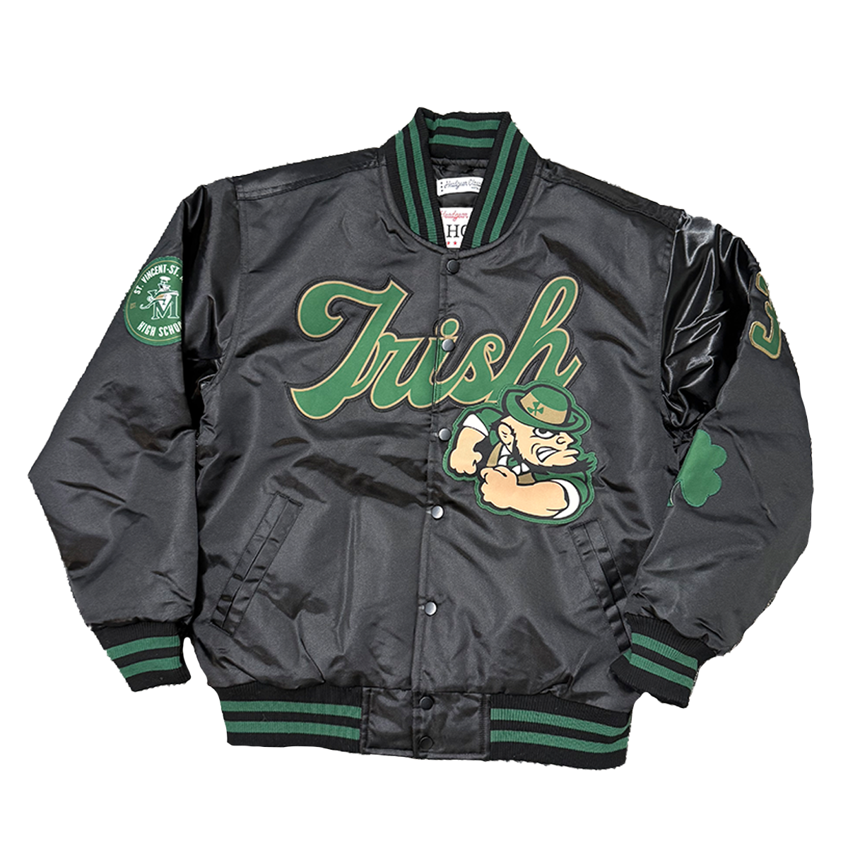 FIGHTING IRISH LEBRON SATIN JACKET (BLACK)