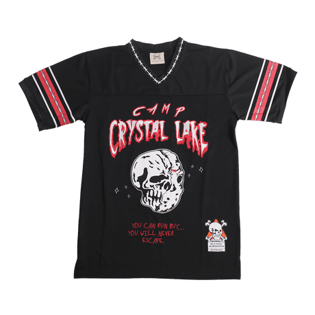 BRAND X CAMP CRYSTAL LAKE JASON BLACK FOOTBALL JERSEY - Allstarelite.com