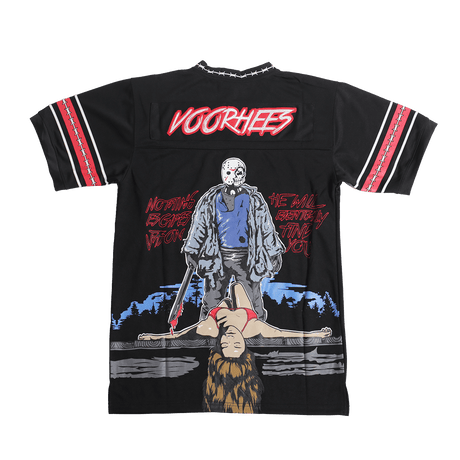 BRAND X CAMP CRYSTAL LAKE JASON BLACK FOOTBALL JERSEY - Allstarelite.com