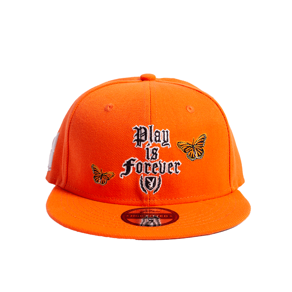 PLAY IS FOREVER ORANGE FITTED HAT - Allstarelite.com